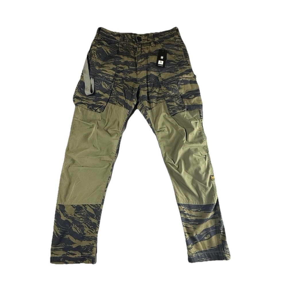 G-STAR RAW Cargo Pants Mens 29x32 Tiger Camo Ripstop‎ Tapered D24308 NEW